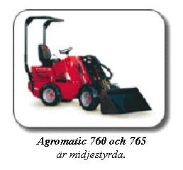 Textruta: Agromatic 760 och 765 
�r midjestyrda.
